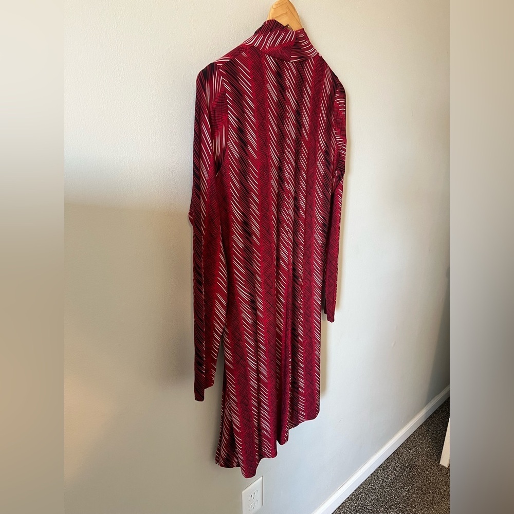 Norma Kamali Printed Wrap Dress Red Stripe Size Medium - Picture 7 of 12